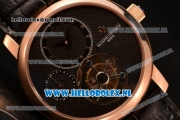 Vacheron Constantin Traditionnelle Tourbillon Manual Winding Rose Gold Case with Black Dial and Black Leather Strap