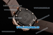 Audemars Piguet Royal Oak Offshore Miyota Quartz PVD Case with Grey/Blue Dial and Rose Gold Bezel - Stick Markers (EF)