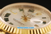 Rolex Datejust Automatic Movement ETA Coating Case with Gold Bezel and Two Tone Strap-36mm