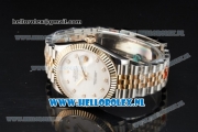 Rolex Datejust Clone Swiss ETA 2836 Automatic K Gold Case with White Dial Diamonds Markers and Two Tone Bracelet BP