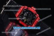 Richard Mille RM 35-01 RAFA Miyota 9015 Automatic PVD Case with Skeleton Dial and Black Rubber Strap Dot Markers