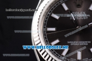 Rolex Datejust Clone Rolex 3135 Automatic Stainless Steel Case/Bracelet with Grey Dial and Stick Markers (BP)