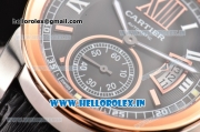 Cartier Calibre De Swiss ETA 2824 Automatic Steel Case with Black Dial Rose Gold Bezel and White Roman Numeral Markers