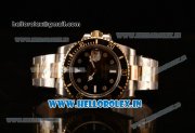 Rolex Submariner Swiss ETA 2836 Automatic Two Tone Case/Bracelet with Black Dial Diamonds (BP)