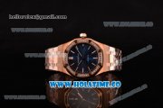 Audemars Piguet Royal Oak 41 Miyota 9015 Automatic Full Rose Gold with Blue Dial and Diamonds Bezel (EF)