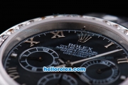 Rolex Daytona Oyster Perpetual Chronometer Automatic ETA Case with White Diamond Bezel,Black MOP Dial and Roman Marking