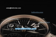 Cartier Pasha de Cartier Chronograph Swiss Valjoux 7750 Automatic Movement Steel Case with Black Dial and Black Strap