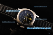 Ferrari & Panerai Chronograph Swiss Valjoux 7750 Automatic Movement Steel Case with Black Dial and Leather Strap