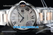 Cartier Ballon Bleu De Citizen Automatic Steel Case White Dial Roman Numeral Markers and Two Tone Bracelet