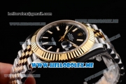 Rolex Datejust II Asia 2813 Automatic Two Tone Case/Bracelet with Black Dial and Stick Markers (B