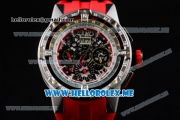 Richard Mille RM 60-01 Asia 2813 Automatic Steel Case with Skeleton Dial and Red Rubber Strap Dot/Arabic Numeral Markers (EF)