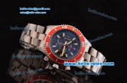 Breitling SuperOcean Chronograph II Miyota OS10 Quartz Steel Case with Red Bezel Stick Markers and Black Dial