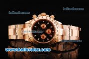 Rolex Daytona Chronograph Miyota Quartz Movement Full Rose Gold and Black Dial - RG Markers