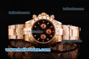 Rolex Daytona Chronograph Miyota Quartz Movement Full Rose Gold and Black Dial - RG Markers