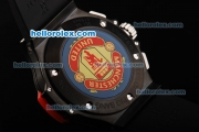 Hublot Big Bang Swiss Valjoux 7750 Automatic Movement Ceramic Bezel with Black Dial and Red Stick Marker-Rubber Strap