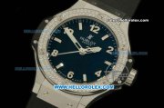 Hublot Big Bang Swiss Quartz Movement Steel Case with Diamond Bezel and Black Rubber Strap