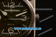 Bell&Ross BR 03-92 S Aviation Type Miyota 9015 Automatic Steel Case with Green Dial and Black Rubber Strap