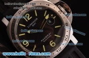 Panerai Luminor GMT Swiss ETA 2836 Automatic Steel Case with Black Dial and Black Leather Strap - 1:1 Original