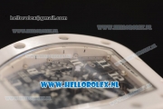 Richard Mille RM 011 Chronograph 7750 Auto Ceramic Case with Skeleton Dial and White Rubber Strap - 1:1 Origianl (KV)