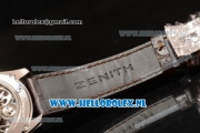 Zenith Chronomaster El Primero Tourbillon Manual Winding Steel Case with Skeleton Dial and Brown Leather Strap