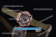 Hublot Masterpiece MP 08 Antikythera Sunmoon Asia 2813 Automatic Rose Gold Case Skeleton Dial and Army Green Leather Strap