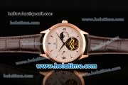 Jaeger-LECoultre Master RL10 Automatic Rose Gold Case with Brown Leather Strap and White Dial