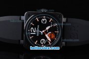 Bell & Ross BR 01-97 Automatic Movement with Black Dial and PVD Black Case-Black Rubber Strap