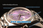 Rolex Datejust 31 Steel 2836 Auto With Steel Bracelet Purple Dial Roman