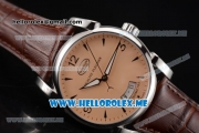 Parmigiani Tonda 39 QF Miyota 9015 Automatic Steel Case with Yellow Dial and Brown Leather Strap Stick/Arabic Numeral Markers