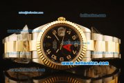 Rolex Datejust II Swiss ETA 2836 Automatic Full Steel with Yellow Gold Bezel and Black Dial