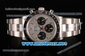 Rolex Daytona Vintage Chrono Miyota OS20 Quartz Steel Case/Bracelet with Stick Markers and Silver Dial