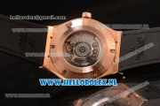 Hublot Classic Fusion 9015 Auto Rose Gold Case with Black Dial and Brown Leather Strap