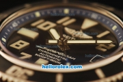 Breitling SuperOcean Swiss ETA 2836 Automatic Steel Case with Black Dial and Numeral markers- Black Rubber Strap