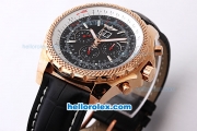 Breitling For Bentley Working Chronograph Automatic Rose Gold Bezel and Case with Black Dial