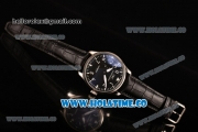 IWC Portugieser Hand-Wound Asia 6497 Manual Winding Steel Case with Black Dial and White Markers