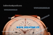 Vacheron Constantin Malte Tourbillon Asia Automatic Rose Gold Case with White Dial Brown Leather Strap - Stick Markers