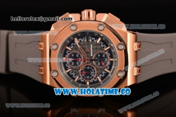 Audemars Piguet Royal Oak Offshore Miyota Quartz Rose Gold Case with Grey Dial and White Stick Markers (EF)