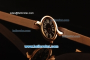 Cartier d'Art Swiss Quartz Rose Gold Case with Black Dial and Brown Leather Strap