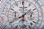 Breitling for Bentley Motors Chronograph Quartz Movement Full Steel with White Dial and Silver Stick Marker