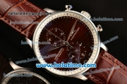 IWC Portuguese Chrono Miyota OS20 Quartz Steel Case with Brown Leather Strap and Brown Dial