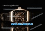 Franck Muller Vanguard Miyota Automatic Copy Tourbillon Rose Gold Case With Skeleton Dial Leather/Rubber Strap