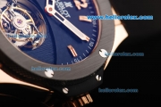 Hublot Big Bang Tourbillon Manual Winding Movement Rose Gold Case with Black Dial and Rose Gold Markers-Limited Edition
