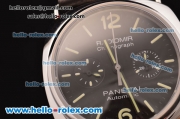 Panerai Radiomir Chrono Venus 75-CHG Automatic Steel Case with Black Dial and Black Leather Strap - 1:1 Original