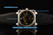 Bell&Ross BR 01-92 Skeleton Automatic Movement Steel Case with Yellow Markers and Black Rubber Strap