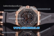 Audemars Piguet Royal Oak Offshore Chronograph Michael Schumacher Clone AP Calibre 3126 Automatic Rose Gold Case with Black Dial and Grey Rubber Strap (J12)