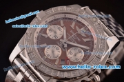 Breitling Chronomat B01 GMT Swiss Valjoux 7750 Automatic Steel Case/Strap with Brown Dial and Diamond Bezel