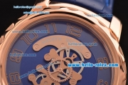 Ulysse Nardin Freak Asia ST18-CHG Automatic Rose Gold Case with Blue Leather Strap Blue Dial Numeral Markers