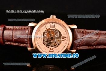 Vacheron Constantin Malte Asia Automatic Rose Gold Case with Beige Skeleton Dial and Roman Numeral Markers