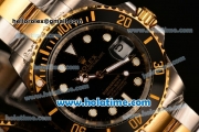 Rolex Submariner Asia 2813 Automatic Two Tone with Black Dial and White Markers