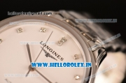 Longines Master Swiss ETA 2824 Automatic Full Steel with White Dial and Diamonds Markers